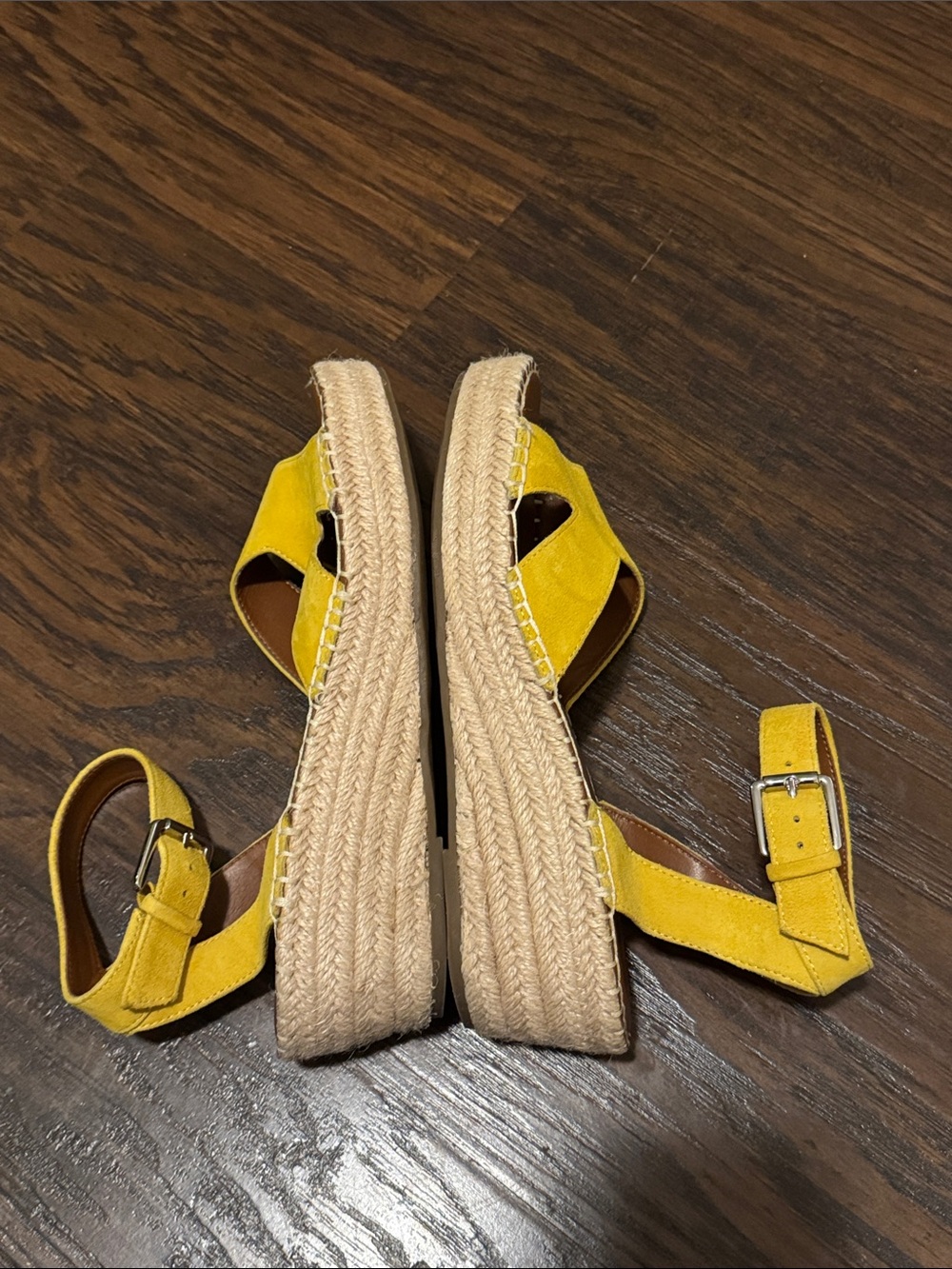 Franco Sarto Yellow Suede Espadrille Sandals - Picture 8 of 11